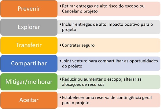 Estrategias para o risco geral do projeto